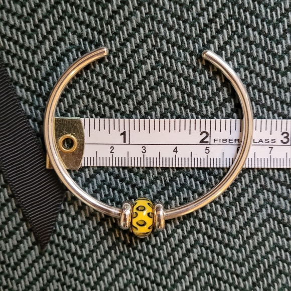 Trollbeads sterling silver bangle bracelet with 4 beads NWT - Picture 5 of 6